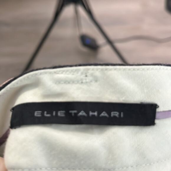 Elie Tahari Gray Mid Rise Wide Leg Dress Pants Striped Sides Size 6 - Picture 7 of 9